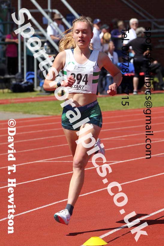Womens under-20s 1500 metres, 2021 Northern Senior and Under-20s Champs., Leigh. Photo: David T. Hewitson/Sports for All Pics